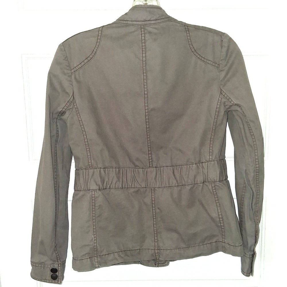 Ann Taylor LOFT Utility Field Jacket Olive Taupe Cotton Military Coat Womens 4P - Picture 2 of 16